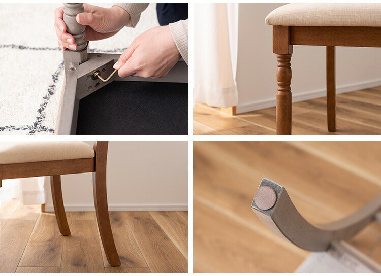 ダイニングチェア アンティーク ターンドレッグ ラバーウッド 天然木 木製 ブラウン グレー クラシック シャビーシック シンプル 椅子 イス いす チェアー ろくろ脚 ファブリック おしゃれ インテリア(代引不可)