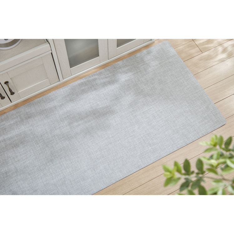 キッチンマット 180cm 拭ける 60×180 厚さ3mm 撥水 防汚 PVC 滑り止め テキスタイル調 洗濯不要 おしゃれ 北欧 ナチュラル キッチン用マット 台所マット 床保護マット 保護シート