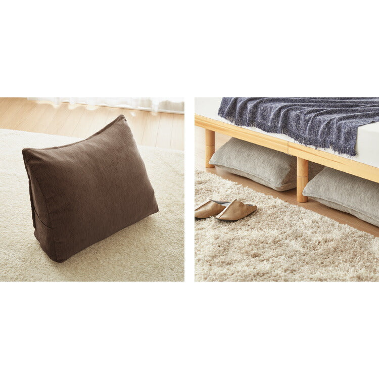 布団収納 クッション 背もたれになる ケース 三角 65×50 抗菌防臭 洗える ノンホルム ファスナー シェニール織 持ち運び 取っ手付き おしゃれ シンプル 布団収納袋 布団ケース 寝具 オットマン