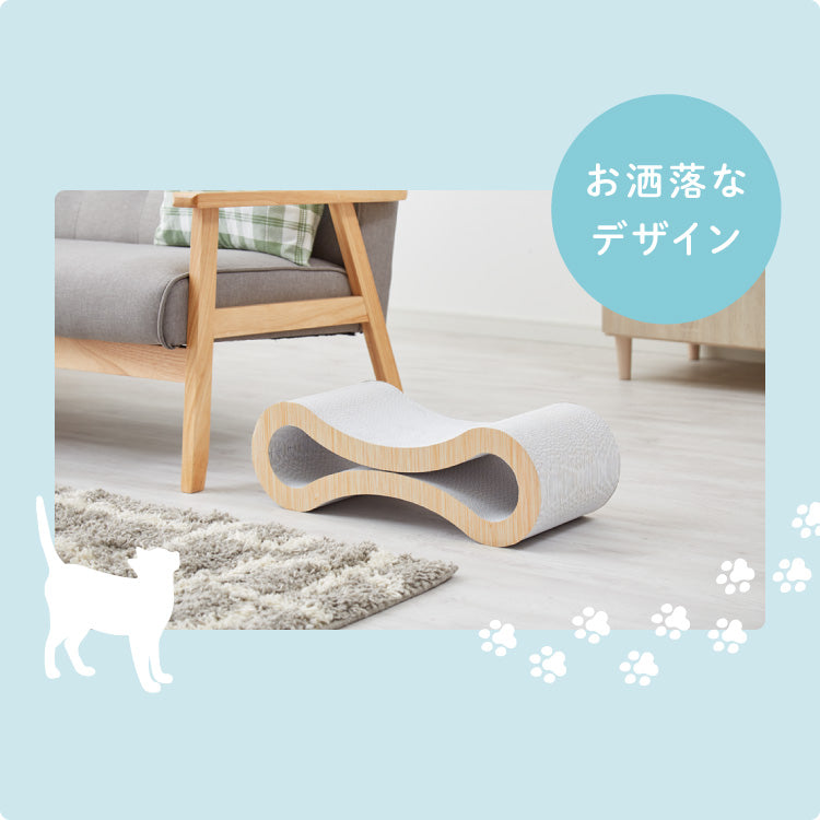 爪とぎ 猫 ループ型 ホワイト 両面仕様 またたび付 強化ダンボール 高耐久 バージンパルプ 木目調 大理石調 白い爪とぎ 猫爪とぎ 爪研ぎ 爪とぎベッド ベッド 枕 ペットベッド 段ボール 猫用品【送料無料】