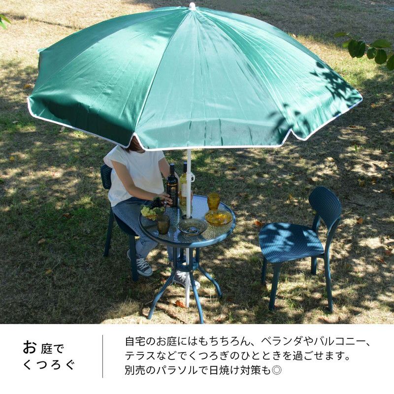 LUCCA パラソル 日傘 傘 収納 日陰 収納 コンパクト おしゃれ 無地 撥水加工 遮光 幅180 奥行き180 ワンタッチ アンティーク 北欧(代引不可)
