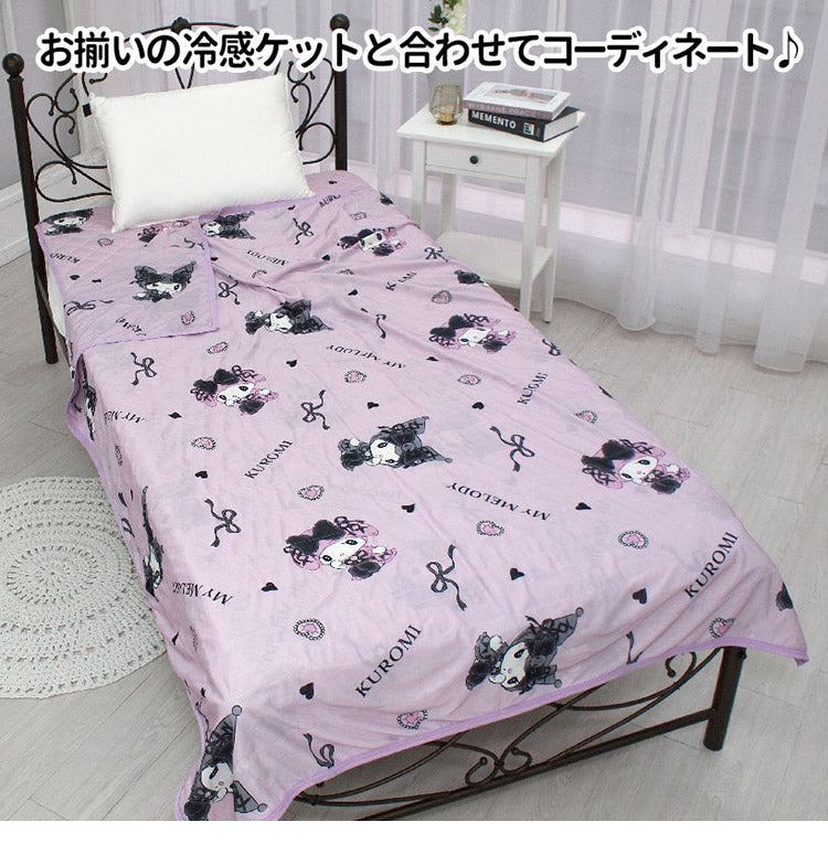 真夜中のメロクロ Sanriozone Sanrio/サンリオ シングル 接触冷感素材 約100cm×205cm ひんやり冷感敷きパッドシーツ ひんやりやわらか 敷パッド 子供部屋 キッズルーム クロミ マイメロディ(代引不可)