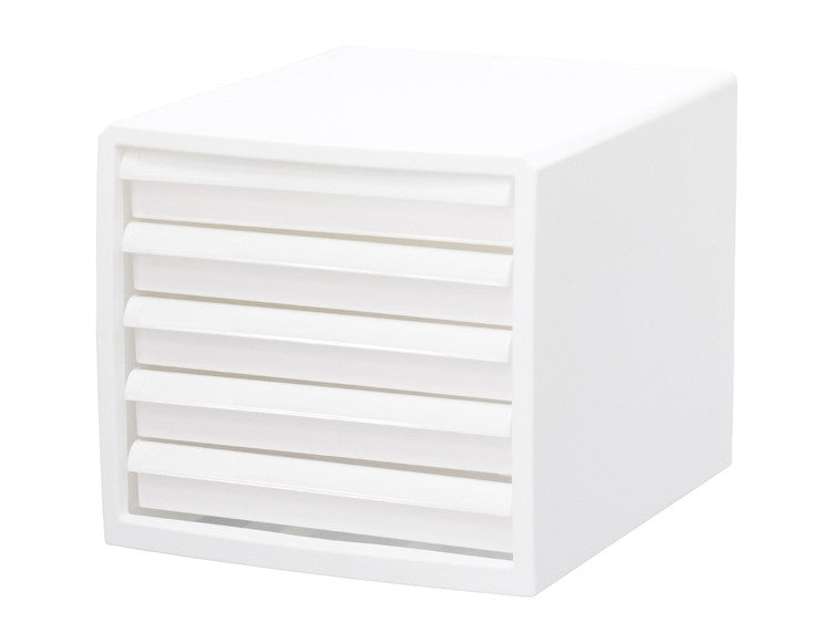 抗菌 レターケース 卓上 収納 ボックス 幅27.7cm クリプティ 日本製 引出し5段 デスクワークケース JEJアステージ 中身が透けない 収納ケース プラスチック収納 白 ホワイト A4サイズ(代引不可)