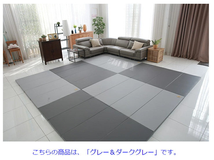 ノンホルム 防炎 プレイマット 140×200×4cm 4段 フロアマット ベビーマット リバーシブル 大判 床暖房対応 折りたたみ すべり止め Caraz(代引不可)