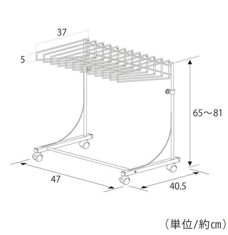 【ワイドパンツ対応】日本製 高さ伸縮ワイドスラックスハンガー 12本掛け スイング式 キャスター付き スラックス収納 ハンガーラック スリム 押入れ 押し入れ 収納 クローゼット ハンガー(代引不可)