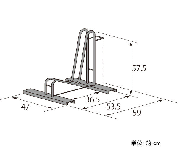 日本製 スタンドいらずの頑丈自転車ラック 1台用 一般家庭用 サイクルラック サイクルスタンド 自転車スタンド 自転車置き 駐輪スタンド 簡易スタンド 屋外(代引不可)