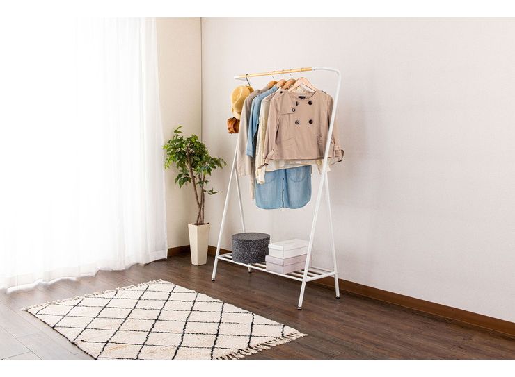 木製ハンガーラック インテリアハンガー コート掛け おしゃれ スリム 衣類収納 北欧 西海岸 男前 アイアン コートハンガー