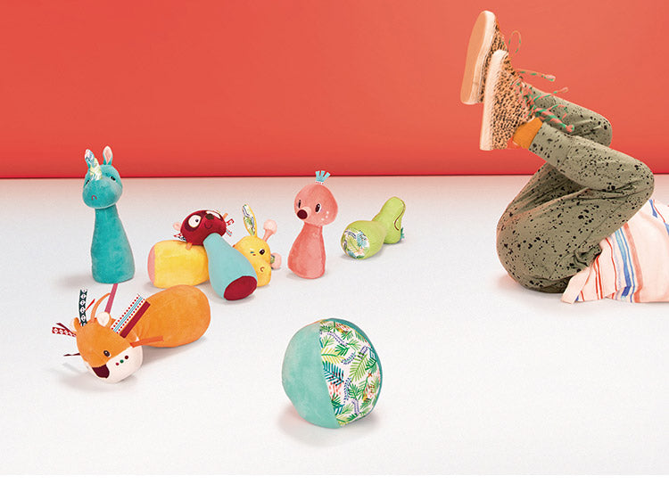 Lilliputiens ジャングルボーリング リリピュション 布製 布のおもちゃ 玩具 ボーリング 室内遊び 室内 ボーリングトイ ボーリング遊び おもちゃ かわいい