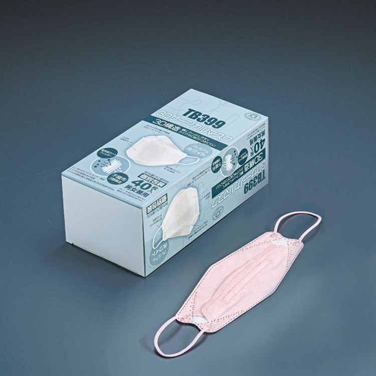 3DサージカルマスクTB399(40入)ピンク中部物産貿易4589765741541(代引不可)