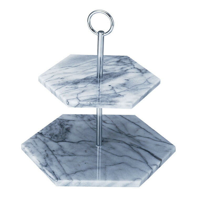 大理石製 2段デザートプレート6角遠藤商事株式会社4905001143601(代引不可)