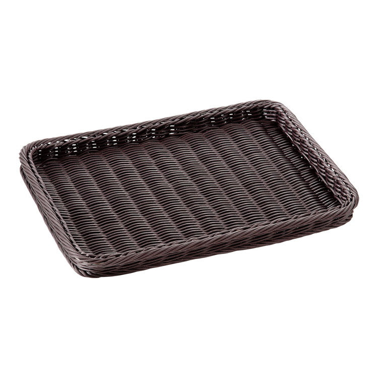 樹脂製ディスプレイバスケット 浅型30号 ダークブラウン萬洋4992135338577(代引不可)