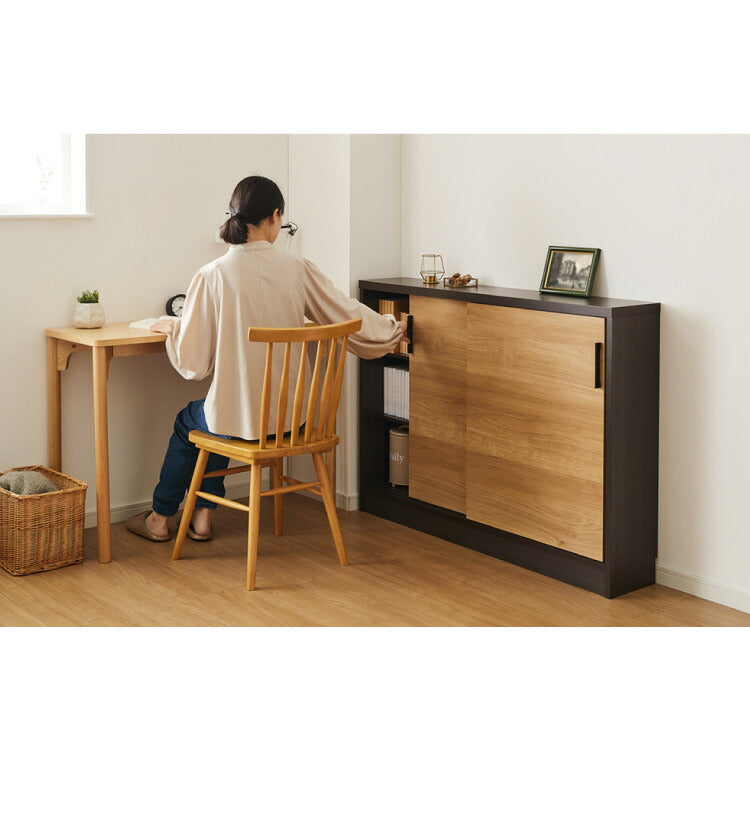 カウンター下収納 幅120cm 和モダンキャビネット 完成品 引出し 奥行29.5cm ロータイプ おしゃれ キッチン収納 リビング収納 食器棚 コンパクト 省スペース キッチンカウンター