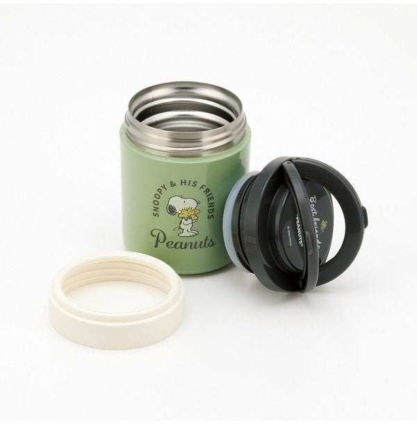 スケーター 折りたたみ ハンドル付き 保温 保冷 スープジャー 300ml スヌーピー バッジ LJFO3AG