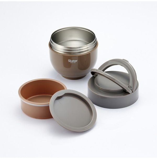 スケーター 折りたたみ ハンドル付き 保温 保冷 丼 ジャー 800ml ナッツブラウン LDNO8AG