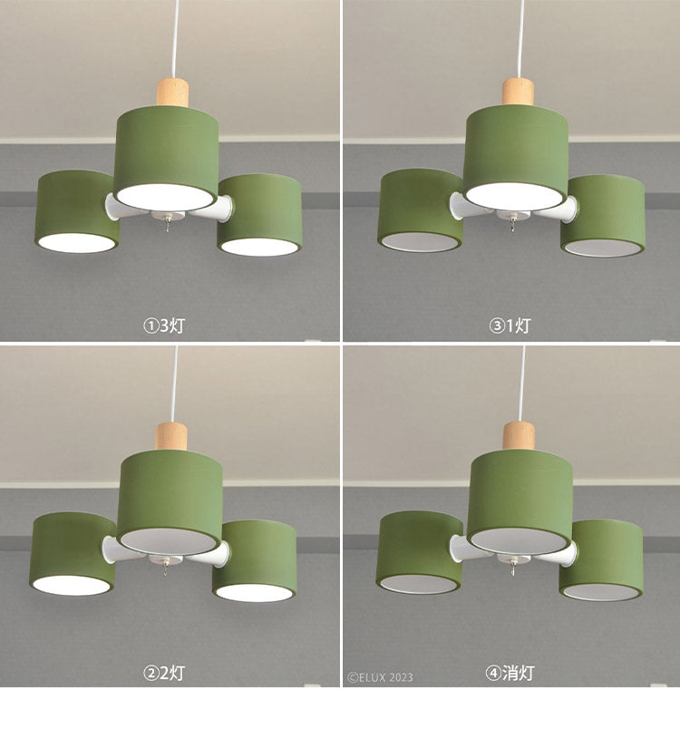 シーリングライト ペンダントライト 3灯 照明 シーリングライト E26 スチール 天然木 おしゃれ かわいい 北欧 インテリア リビング ダイニング 節電 照明 居間 寝室 モダン シンプル LED 電球別売り(代引不可)