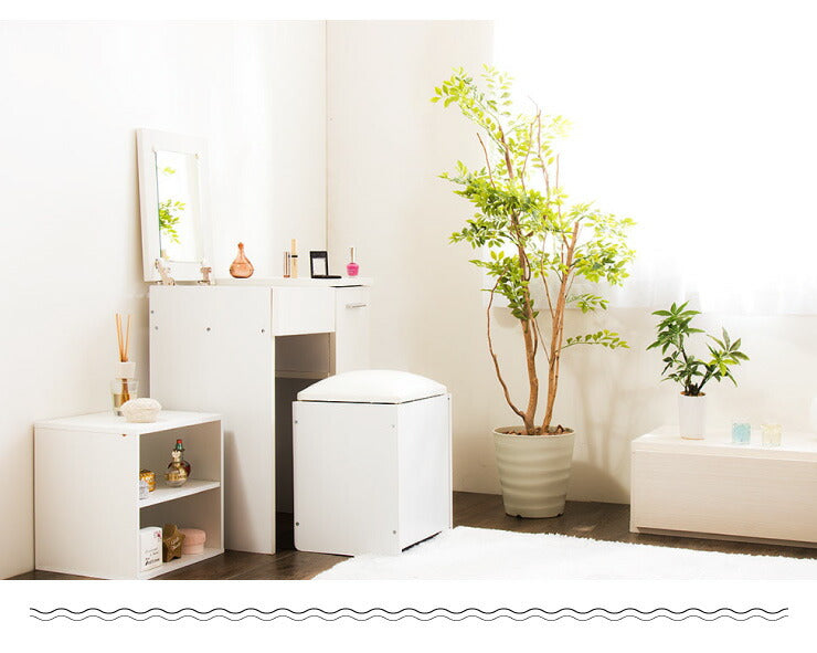 ドレッサー デスク 幅50cm 奥行39.5cm 高さ68.5cm 鏡 ミラー 引き出し ホワイト ダークブラウン 組み立て式 シンプル ドレッサーテーブル コスメ収納 メイク収納 化粧台 鏡台