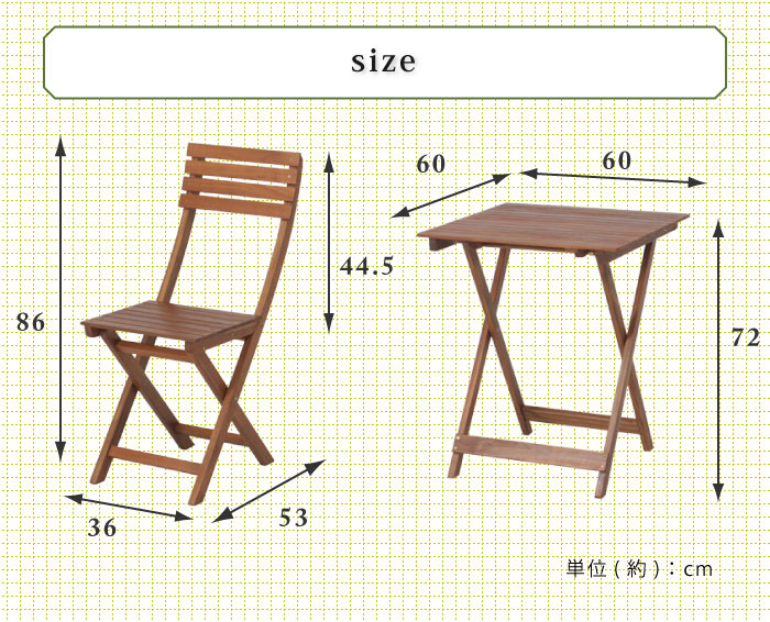【500円OFF】ガーデンテーブル&チェアー2個セット 木製 アカシア 折りたたみ カフェ風 バルコニー アウトドア シンプル 【Philos】 フィロス(代引不可)