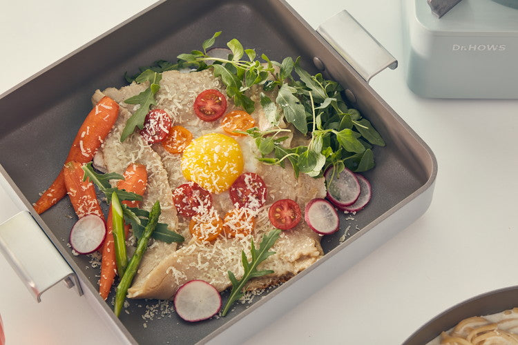 韓国発 Dr.HOWS スクエア両手フライパン 22cm 直火・IH対応 プレーティング フライパン スクエア 22cm 可愛い かわいい おしゃれ ドクターハウス