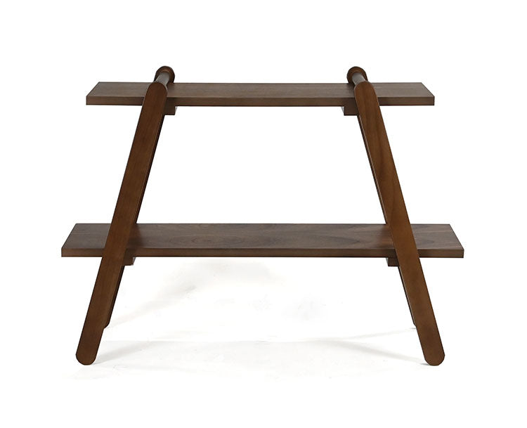 オープンラック2段 幅72cm 奥行27cm 高さ55cm 簡単組立て 工具不要 天然木 ウォールナット ナチュラル シンプル(代引不可)