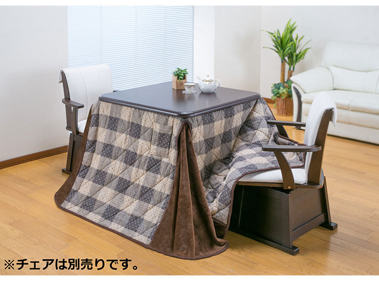 ダイニングこたつテーブル こたつ布団セット 80×80cm 2点セット 600W薄型ファンヒーター 撥水フランネル生地 冬 あったか リモートワーク テレワーク 在宅勤務(代引不可)