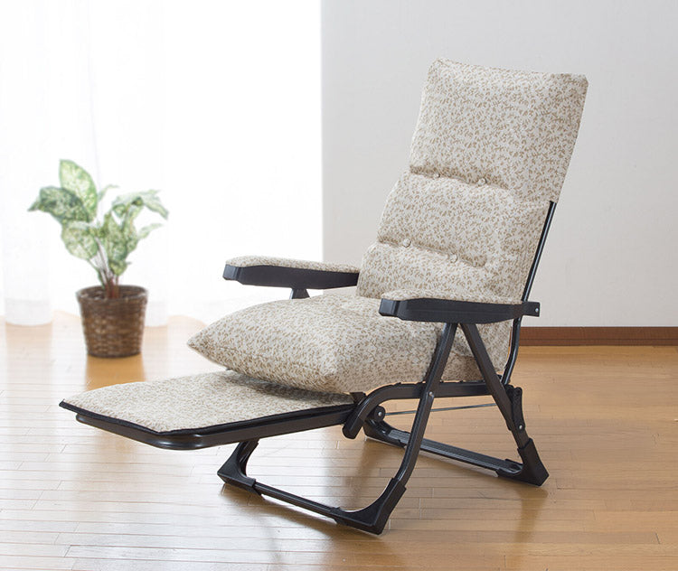 日本製 NEWくつろぎのリクライニングアームチェアDXII 専用サイドテーブル付き マーガレット柄 グラヴィーナ Gravina スライド式フットレスト 6段階リクライニング(代引不可)