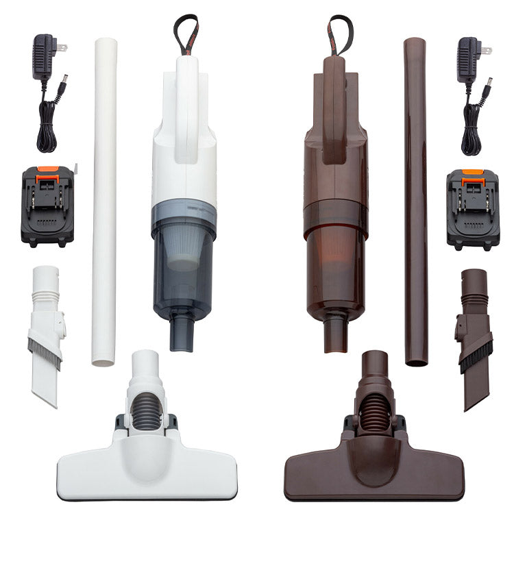 ファミラ 充電式コードレスハイパワークリーナー 6点セット 予備バッテリー付き ハイパワー21V 紙パック不要 コードレス 掃除機 クリーナー 軽量 ノズル付き エアコン掃除 ダブルバッテリー(代引不可)