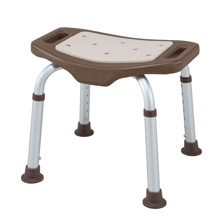 アルミ製シャワーベンチ 背もたれなし ブラウン 入浴用 お風呂 椅子 イス チェア ステップ お年寄り 介護(代引不可)