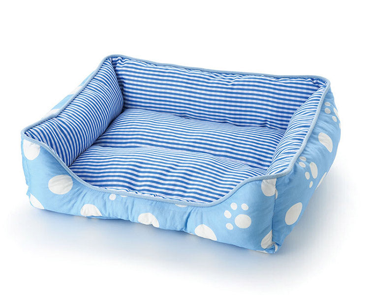 ペットベッド 接触冷感 足あと柄シリーズ リバーシブル 接触冷感 夏の暑さ対策 手洗いOK 小型犬 犬 猫 ペット クッション ペット用品(代引不可)