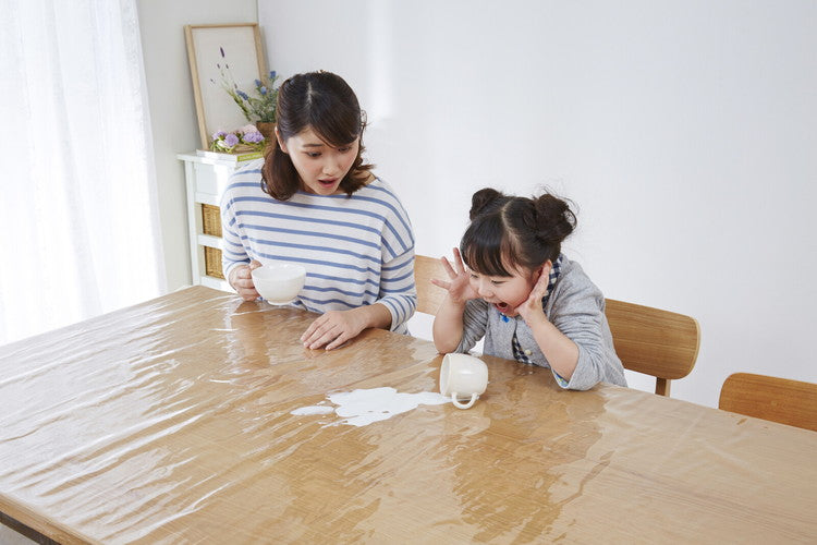 透明テーブルカバー 120×200cm 2枚組 汚れ防止 テーブルクロス ダイニングテーブル リビング ダイニング(代引不可)