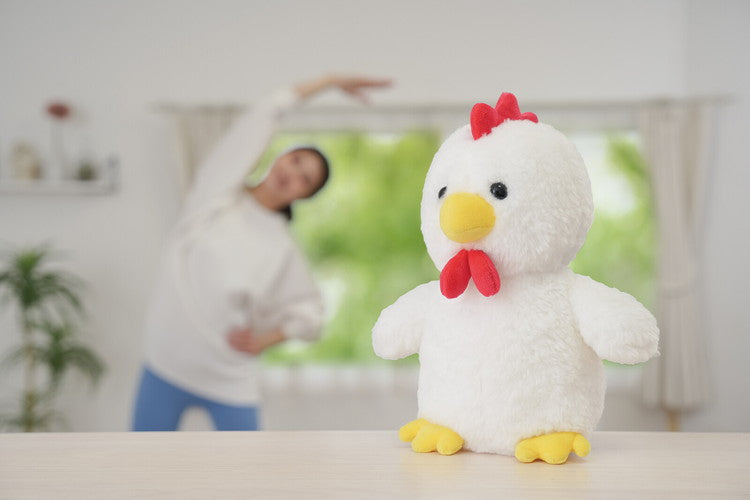 体操コッコちゃん 話すぬいぐるみ ラジオ体操 おしゃべり 復唱 音量調節3段階 ニワトリ ラジオ体操第一 健康習慣(代引不可)