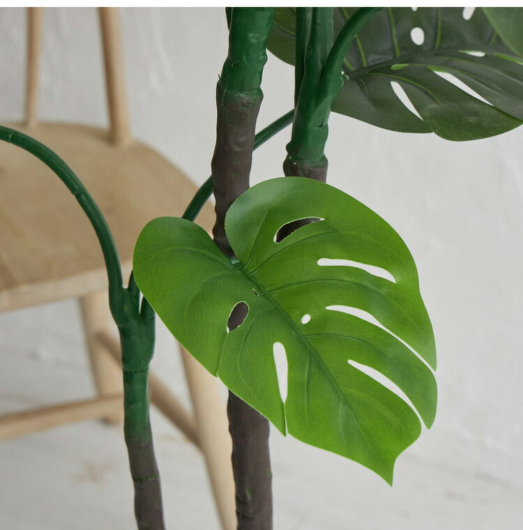 フェイクグリーン モンステラ 約140cm 抗菌 消臭 観葉植物 フェイク 光触媒 人工観葉植物 インテリア おしゃれ 鉢 植木 葉 枝 木 室内 玄関 リビング オフィス 爽やか(代引不可)