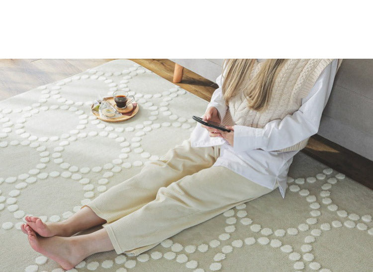 ラグ 大人かわいい ドット柄 190×190cm ベーレル 北欧 洗える ラグマット カーペット ウレタンラグ 滑り止め すべり止め ホットカーペット対応 床暖房対応 おしゃれ(代引不可)