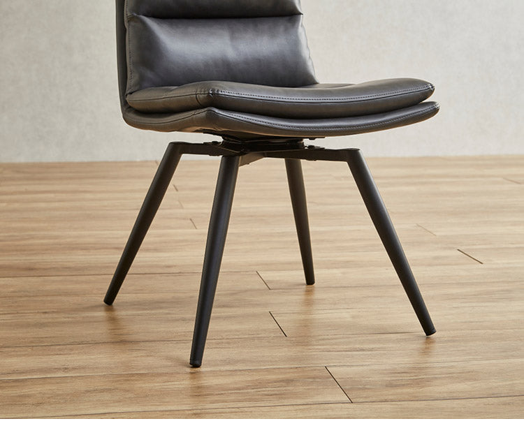 回転式ダイニングチェア 2脚セット PUレザー スチール脚 回転チェア 回転式チェア ダイニングチェア 椅子 イス チェア チェアー 北欧 モノトーン シンプル おしゃれ(代引不可)