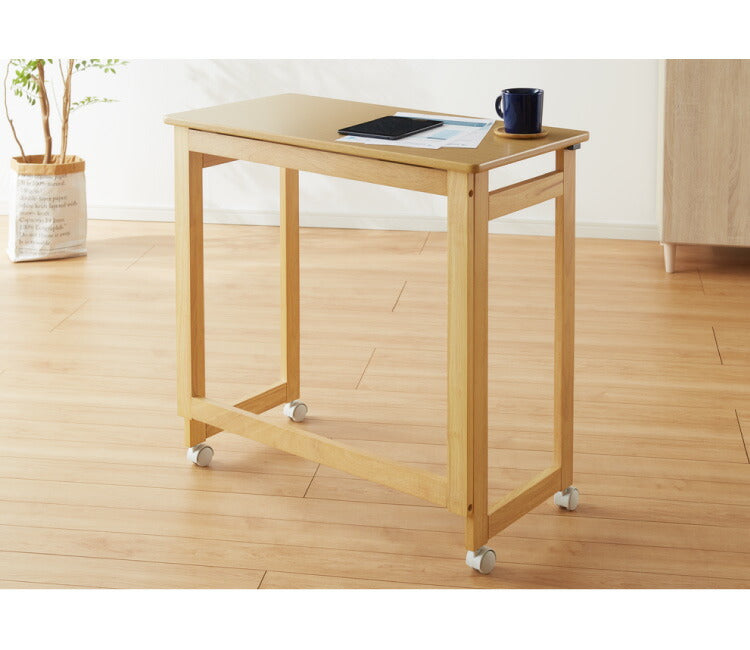折りたたみ デスク テレワーク 木製 2WAY キャスター付き 80×40 高さ71 テーブル 机 在宅 リモートワーク 折りたたみデスク 折りたたみテーブル 折り畳み おしゃれ(代引不可)