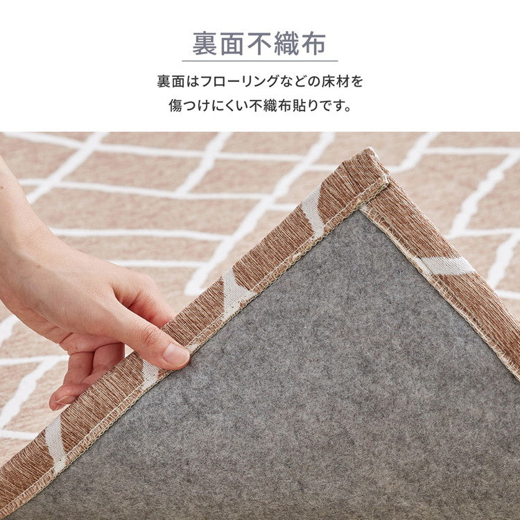 ラグ 薄手 185×185cm 抗菌 防臭 ジャガード織り デザインラグ ナチュラル シンプル オールシーズン ラグ ラグマット カーペット(代引不可)