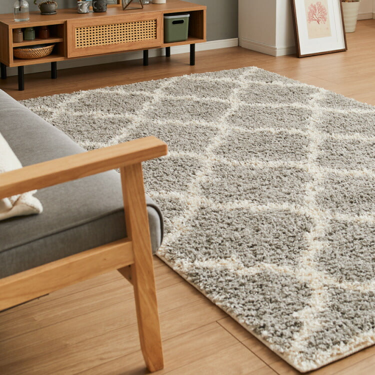 ラグ 130×190cm 厚手 シャギーラグ ベニワレン モロッカン モダン ウィルトン織り カーペット ラグマット ウィルトンラグ ホットカーペット・床暖房OK 可愛い かわいい(代引不可)