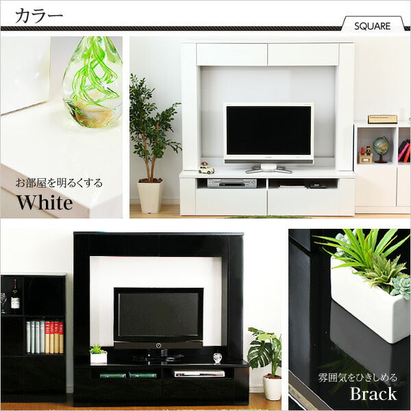 テレビ台 ハイタイプ TV台 鏡面ハイタイプテレビ台【スクエア】150cm幅(代引不可)