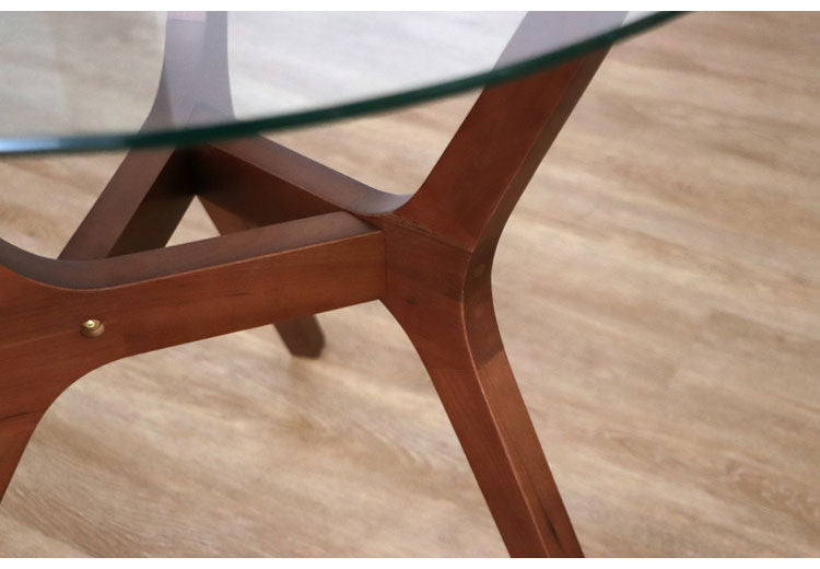 アモール 幅70cm カフェテーブル 丸テーブル リビングテーブル 円型 コーヒーテーブル オシャレ 天然木 一人暮らし ガラス 無垢 木製 モダン 北欧 高級感(代引不可)