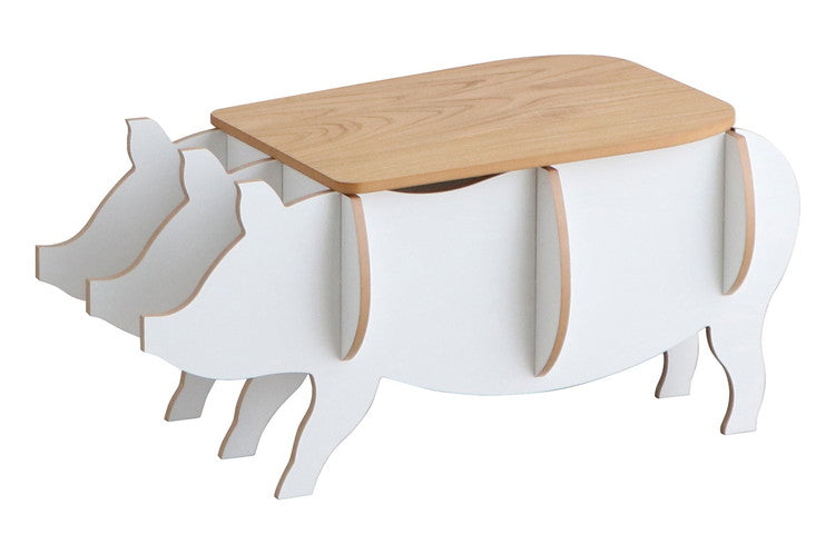 ミニテーブル サイドテーブル BOO ホワイトン ナイトテーブル コーヒーテーブル ベッドサイド ソファサイド デスクサイド ぶた 子供部屋 一人暮らし かわいい(代引不可)