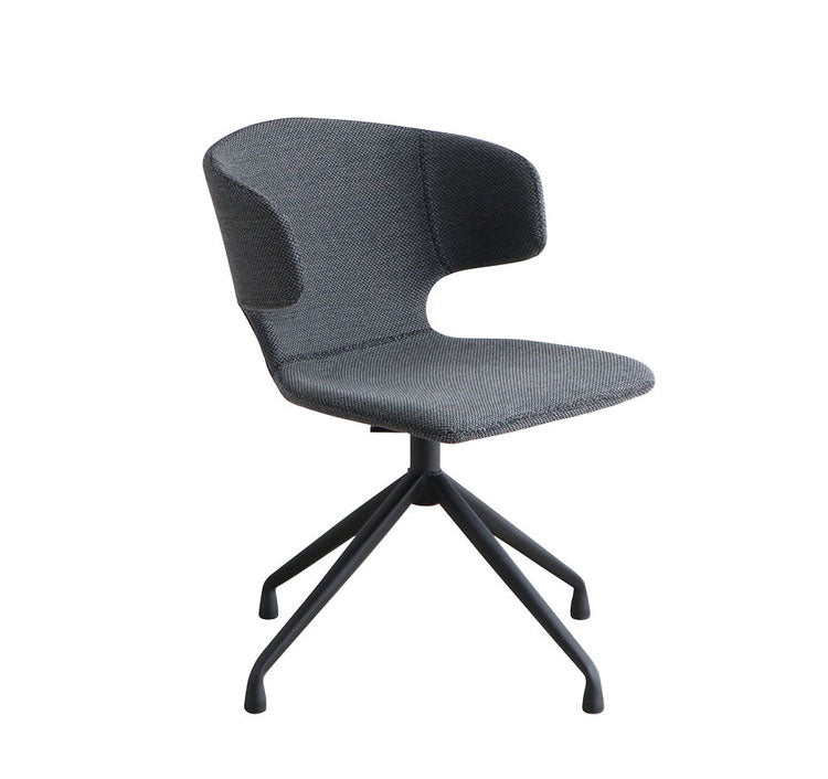 ラウンドチェア ダイニングチェア 肘掛け付き 回転式 ファブリック 座面高44cm オフィスチェア リビング ダイニング デスク リモートワーク(代引不可)