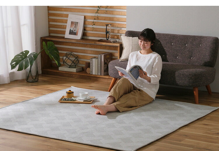 アイリスオーヤマ ジャカードラグ 185×185cm グレー ORG-J1818 ラグ ラグマット カーペット IRIS OYAMA