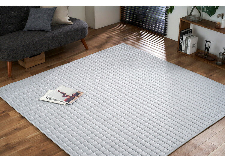 アイリスオーヤマ 杢天竺キルトラグ 185×185cm グレー ORG-M1818 ラグ ラグマット カーペット IRIS OYAMA