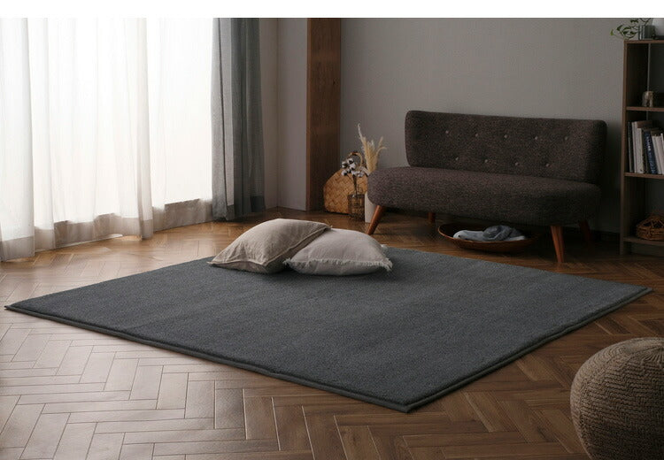 アイリスオーヤマ 杢ラビットファー調ラグ 185×185cm グレー ORG-R1818 ラグ ラグマット カーペット IRIS OYAMA