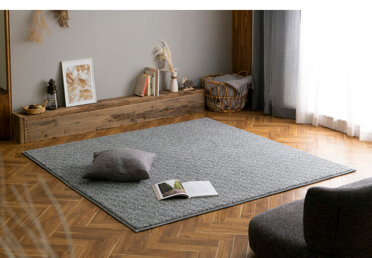 アイリスオーヤマ 杢シープ調ラグ 185×185cm グレー ORG-S1818 ラグ ラグマット カーペット IRIS OYAMA