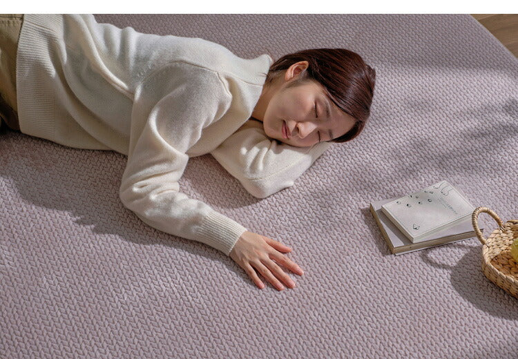 アイリスオーヤマ ラ・クッションラグ ヘリンボーンベロア 185×185cm ベージュ ACRHV-1818 ラグ ラグマット カーペット IRIS OYAMA
