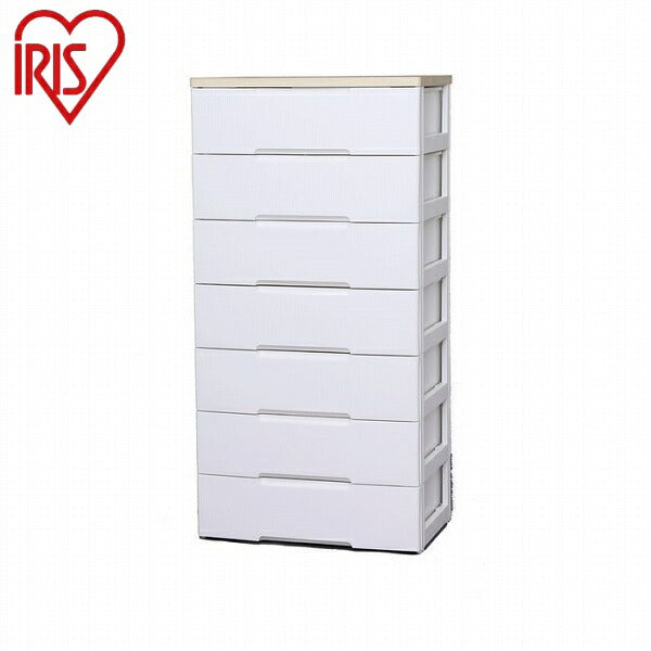 アイリスオーヤマ ウッドトップチェスト HG-807 ホワイト/ペアー ウッドトップチェスト 7段 幅80.5cm 完成品 新生活 IRIS OYAMA(代引不可)