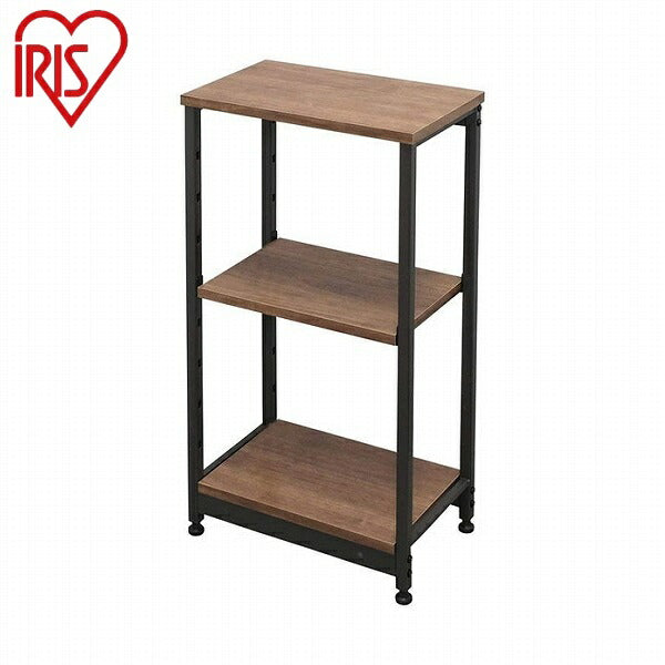 アイリスオーヤマ スチールウッドラック SWR-4280 ブラウン スチールウッドラック 3段 幅42cm IRIS OYAMA(代引不可)