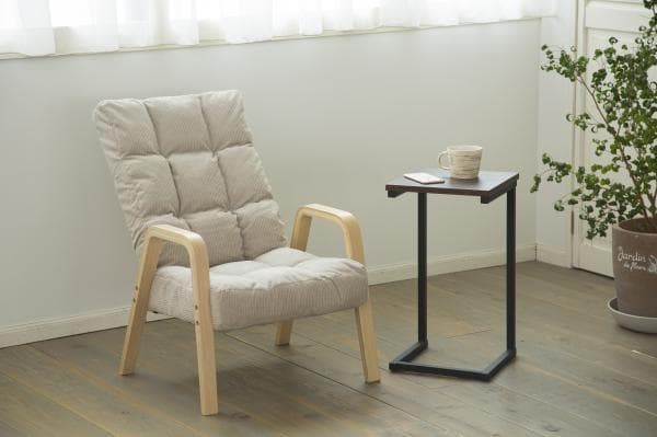 アイリスオーヤマ ウッドアームチェア リクライニングチェア 肘付き コーデュロイ 椅子 イス WAC-M パーソナルチェア 1人掛け リビングチェア おしゃれ(代引不可)