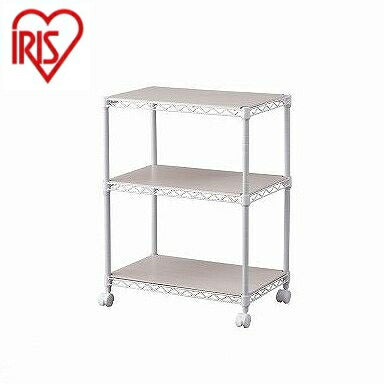 アイリスオーヤマ カラーメタルラック ウッドボード付き CMM-55073B ホワイト IRIS OHYAMA(代引不可)