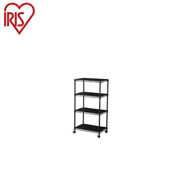 アイリスオーヤマ カラーメタルラック ウッドボード付き CMM-55073B ブラック 3段 キッチンラック スチールラック 収納 オープンラック 棚 おしゃれ リビング収納 IRIS OYAMA(代引不可)